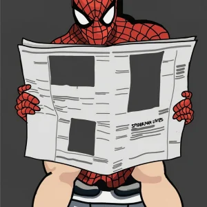 Quadro Homem-Aranha Pausa para o Banheiro