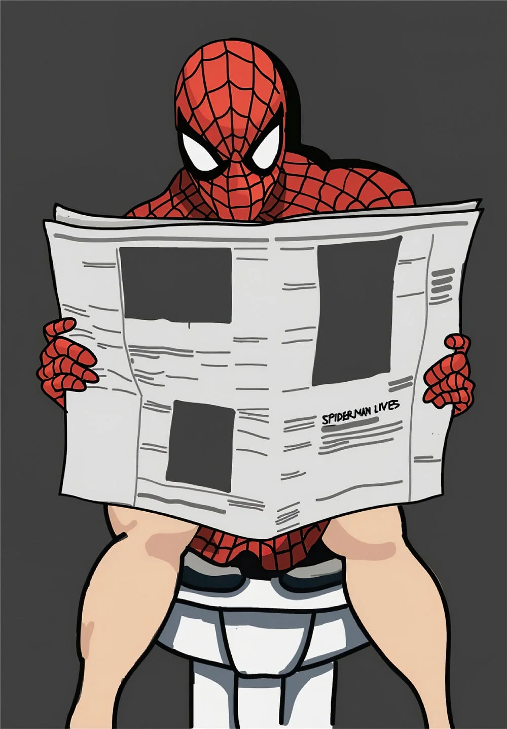 Quadro Homem-Aranha Pausa para o Banheiro
