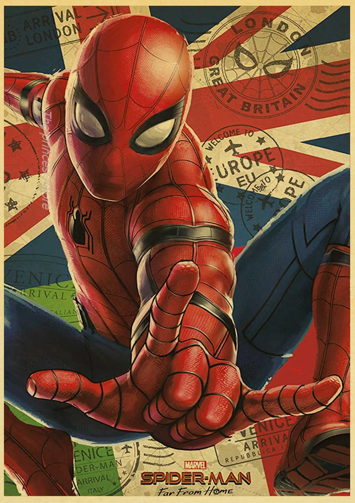 Quadro do Homem-Aranha na Inglaterra