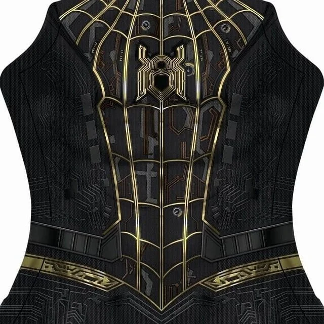 Fantasia Homem-Aranha Preto em Uso