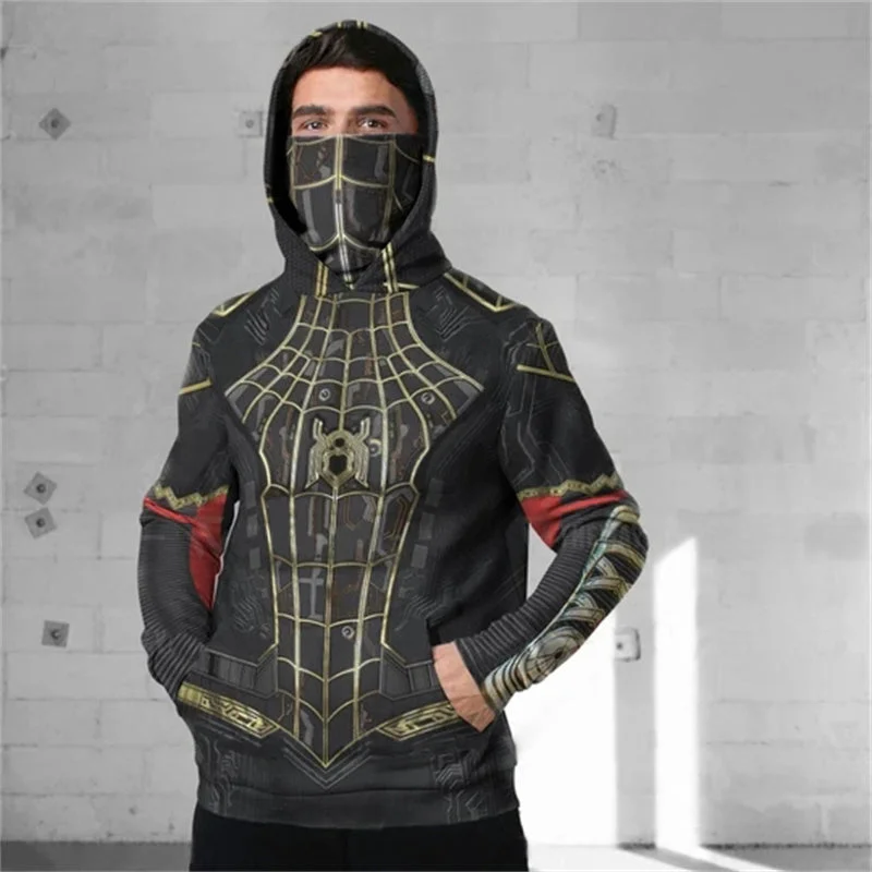Moletom Spiderman Preto No Way Home Mascarado