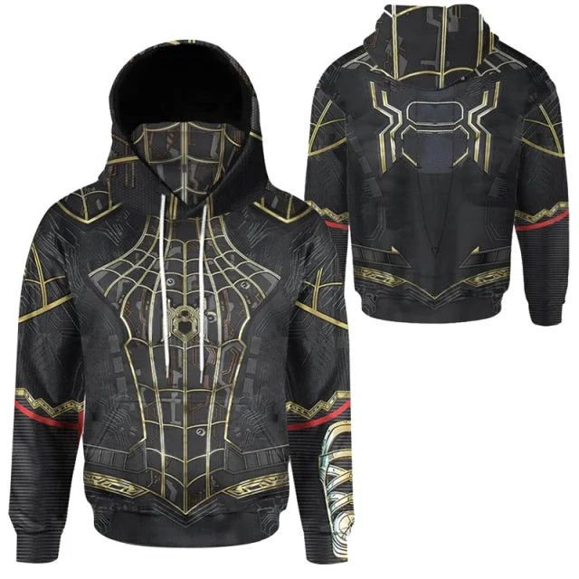 Moletom Spiderman Preto No Way Home Mascarado
