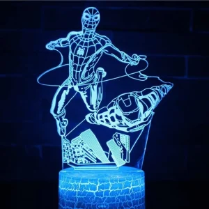 Lâmpada do Spiderman e Ironman